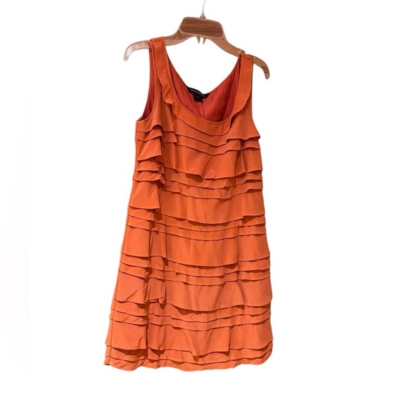 French Connection Salmon Tiered Ruffled Mini Sundress - Picture 1 of 3